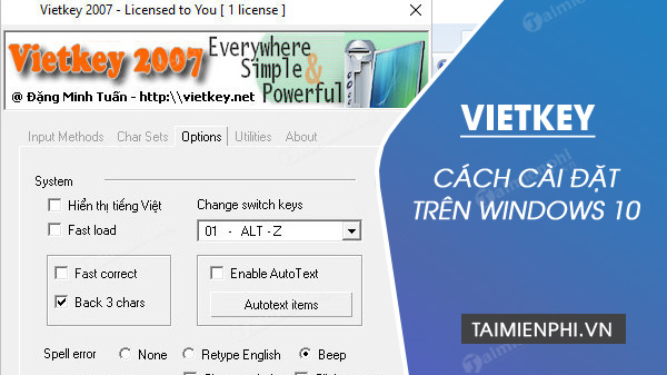 [TaiMienPhi.Vn] Hướng dẫn cài Vietkey cho Windows 10