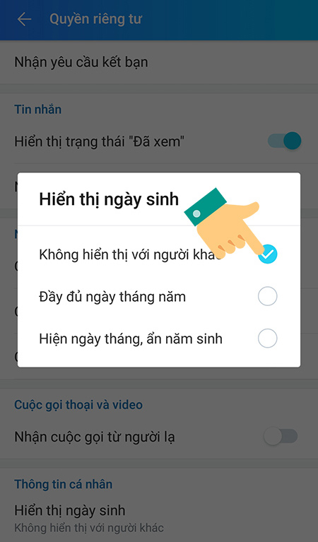 Cách tắt thông báo, ẩn ngày sinh của mình trên zalo dễ dàng nhất
