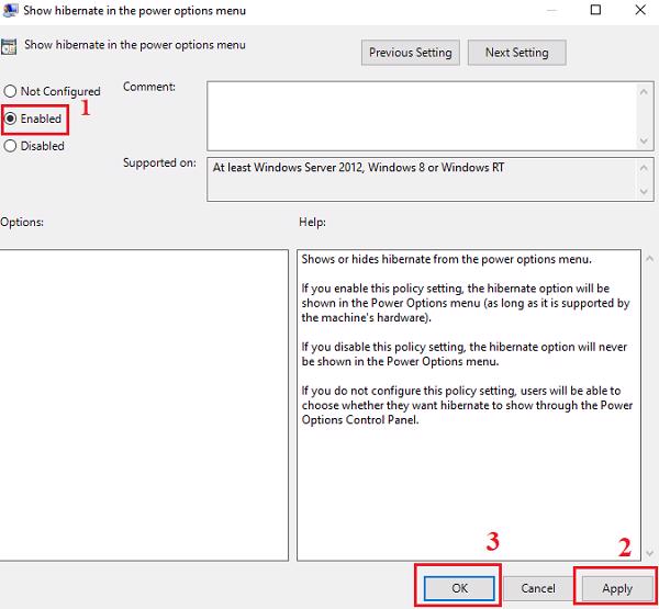 Hướng dẫn cách Bật - Tắt chế độ Hibernate trong win 10