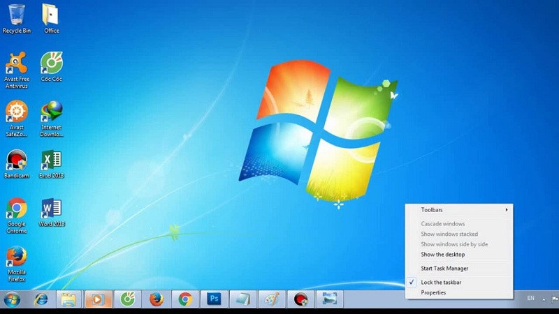 Cách đưa thanh công cụ xuống dưới hoặc nằm ngang màn hình win 7 10