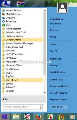 [TaiMienPhi.Vn] Tổng hợp các cách tạo nút Start trên Windows 8